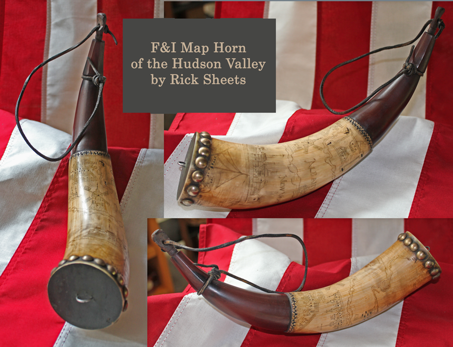 F&I War Hudson Valley Map Powder Horn