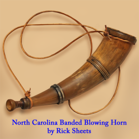 North Carolina Banded Blowing Horn Here is a blowing horn I made for Jeremiah; he is a historic interpreter who works at the Historic Stagville Plantation.  He will use it in his overseer impression.