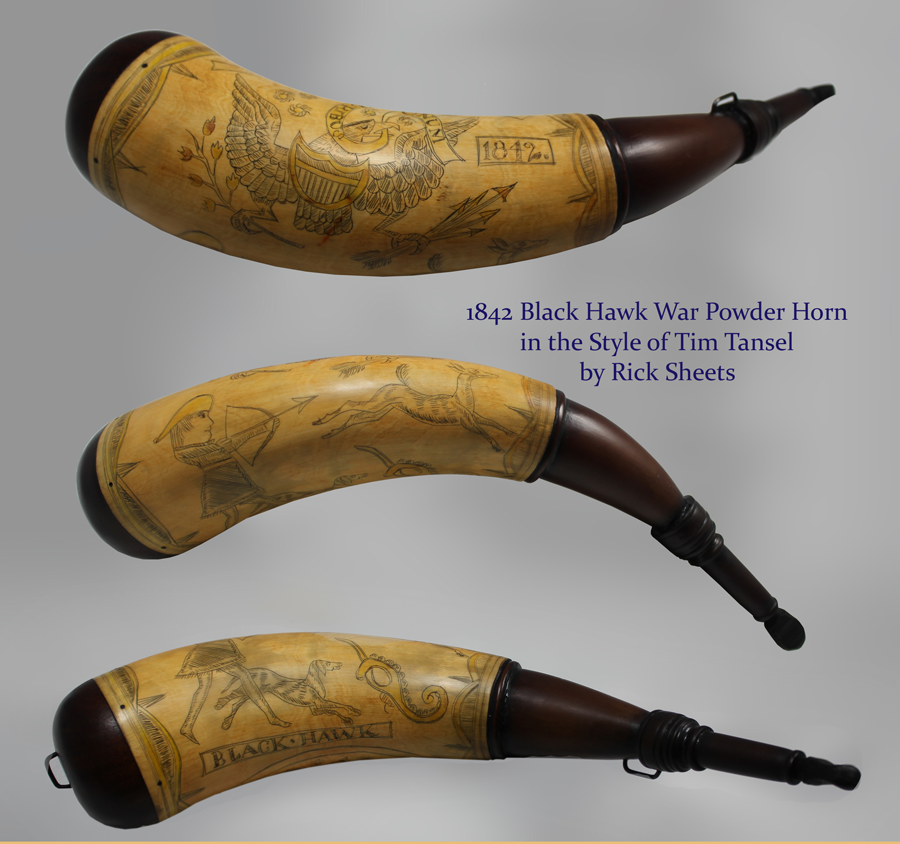 Tim Tansel inspired 1842 Black Hawk War Powder Horn.